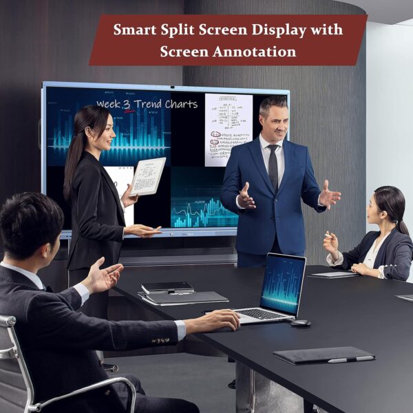 Smart Board Collaboration Hub, JYXOIHUB 65 Inch 4K Digital Electronic Whiteboard Built in Dual System and 20MP Camera for Classroom and Business, Interactive Whiteboard with Video Conference System - Image 3