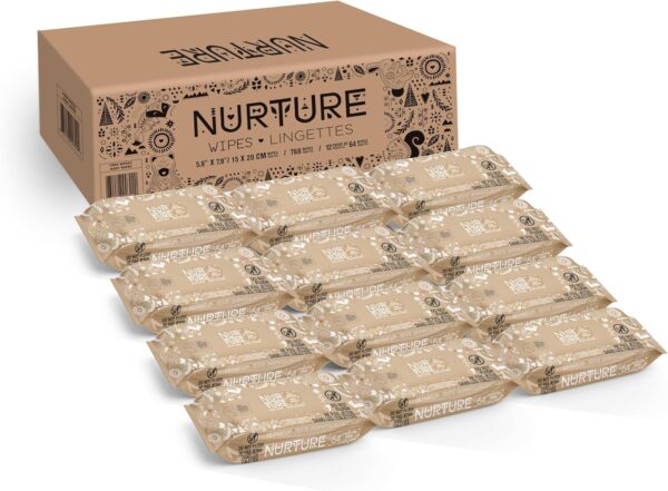 Nurture Baby Ultra Soft Premium Quality Baby Wet Wipes by BioBag, White, 768 Count, Chemical Free, Fragrance Free, Eco Friendly, Hypoallergenic - Image 2