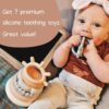 Moonkie Stacks of Circles Soft Teething Toy | Educational Learning Baby Toy | Stacking Ring Toys for Babies Boy and Girl | 7 Piece Teethers Set - Image 5