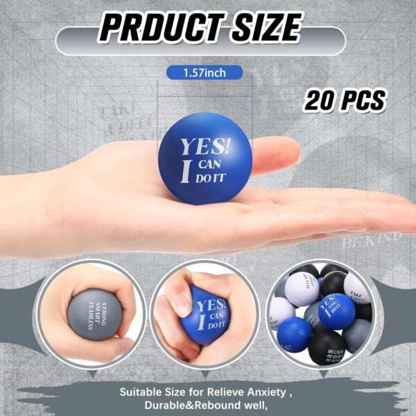 Zomiboo 20 Pieces Motivational Stress Balls Bulk Quote Inspirational Funny Foam Balls Stress Relief Employee Appreciation Gift for Kids Motivating Encouraging Adult(Bright Color) - Image 3