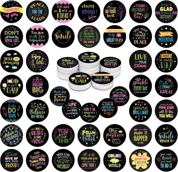 150 Pack Plastic Positive Affirmation Chips Cards with 50 Different Motivational Encouragement Inspirational Kindness Sayings for Kids Classroom Encourage Gifts Prizes, 1.57 Inch(Classic Style)