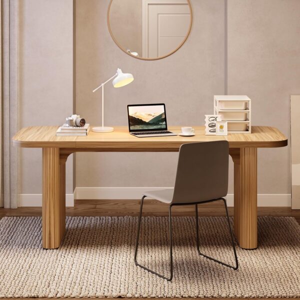 LITTLE TREE 62-Inch Home Office Computer Desk, Large Writing Desk with Textured Double Base, 5 ft Conference Meeting Seminar Table for Office - Image 5