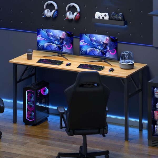 Need Home Office Desk - Large Computer Desk Sturdy Table Foldable Desk Gaming Computer Table No Assembly Required AC5BB 60 inch - Image 5