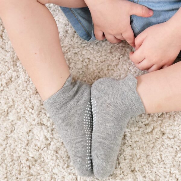 Zaples Baby Non Slip Grip Ankle Socks with Non Skid Soles for Infants Toddlers Kids Boys Girls - Image 7
