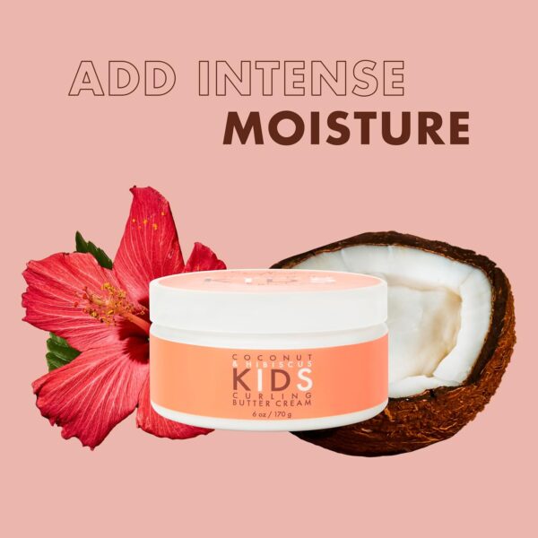 SheaMoisture Curling Styling Cream For Curl Definition Coconut & Hibiscus Curl and Detangle Kids Hair 6 oz - Image 3