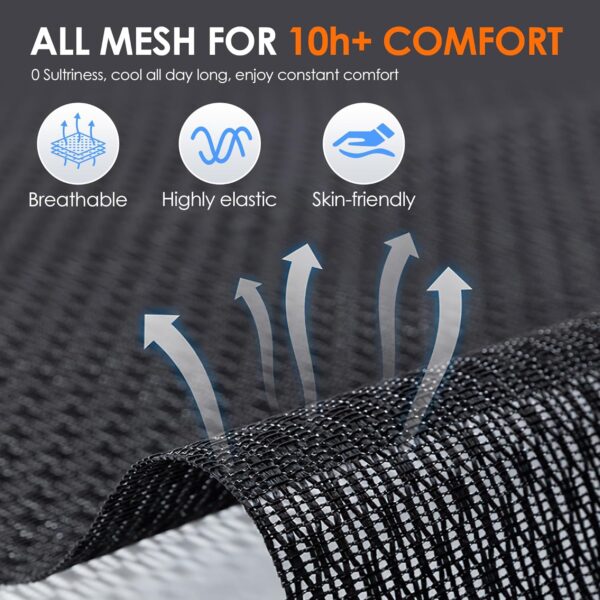 GABRYLLY Ergonomic Mesh Office Chair, Adjustable Home Desk Chair with Folding Armrest, 2D Headrest, Soft Seat and PU Wheel, Black Swivel Task Chair for Office, Business, Student (GY1108) - Image 8
