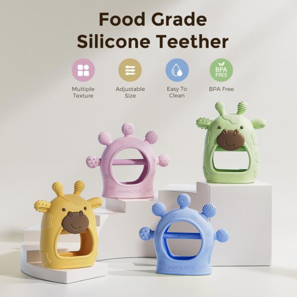 Momcozy Baby Teether Toys | Baby Teething Toys | Baby Teething Relief | Food Grade Silicone Teether Baby Toys | Baby Teether 0-6 Months | Teething Toy 6-12 Months | Baby Essential | Yellow - Image 2