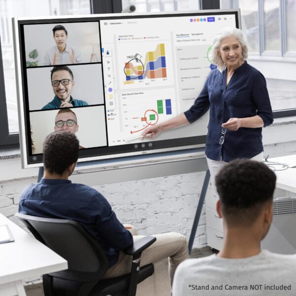 Vibe S1 4K UHD Smart Board, 75 Inch Digital Whiteboard for Office and Classroom, Electronic Presentation Meeting Device for Hybrid Work, Interative Touchscreen Display, Chrome OS and 250+ Free Apps - Image 2