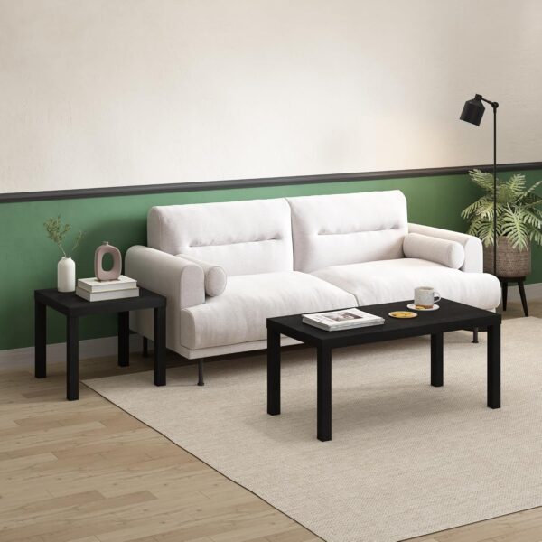 Furinno Classic Homey Square Parsons Side End Table, 1-Pack, Black - Image 2