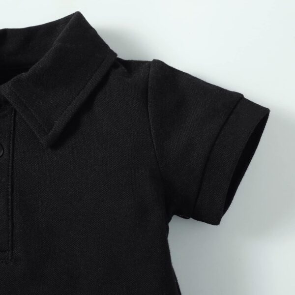 DEFAHN Baby Boy Polo Romper Short Sleeve Solid Bodysuit Jumpsuit Collared Onsies Pique Infant One-Piece Outfit - Image 3
