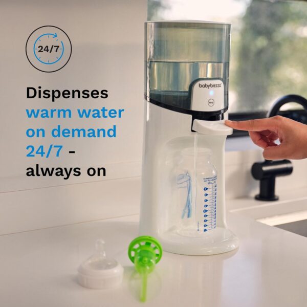 Baby Brezza Instant Baby Bottle Warmer - Fast Water Warmer Instantly Dispenses 24/7 in 3 Temperatures, White - Image 2