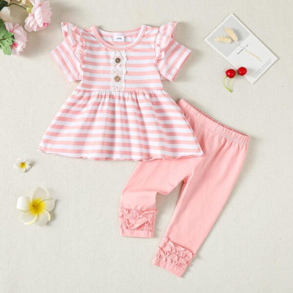 Baby Girl Clothes Toddler Girl Outfits Ruffle Shirt Pants Cute Infant Outfit Set Baby Girl Fall Winter Clothes - Image 2