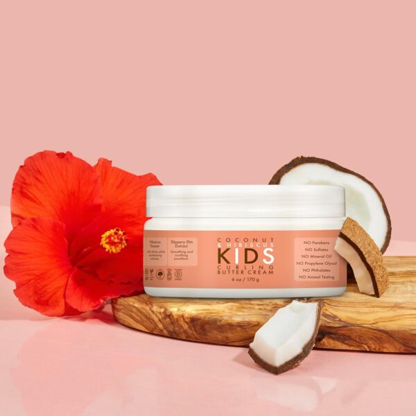 SheaMoisture Curling Styling Cream For Curl Definition Coconut & Hibiscus Curl and Detangle Kids Hair 6 oz - Image 7