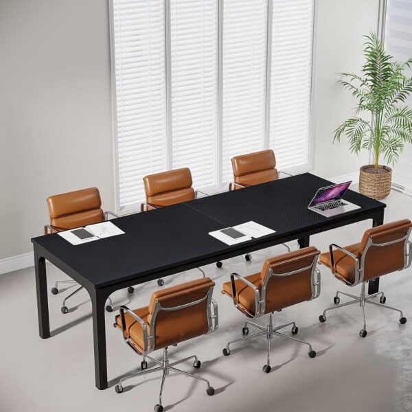 Tribesigns 6.5ft Conference Room Table, 78.74" W x 27.56" D Large Office Meeting Table, Modern Seminar Desk for Boardroom (1, Black)