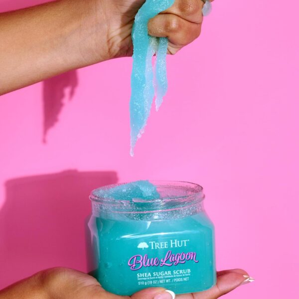 Tree Hut Blue Lagoon Shea Sugar Scrub | Exfoliating Body Scrub Removes Dead, Dry Skin for a Soft & Hydrated Feel | Nourishing Essential Body Care | 18 fl oz. - Image 7