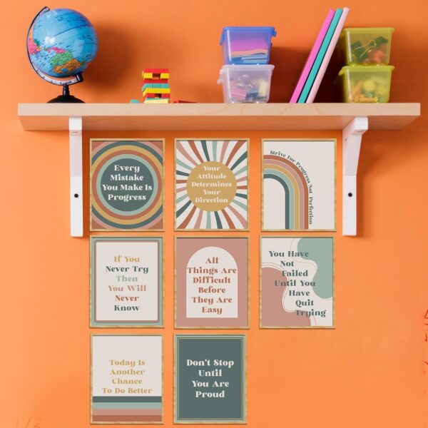 HerZii Prints Growth Mindset Posters - Set of 8 Motivational Poster For Classroom, Positive Affirmations Quotes Wall Art, Classroom Decaration Posters, 8x10 UNFRAMED - Image 4