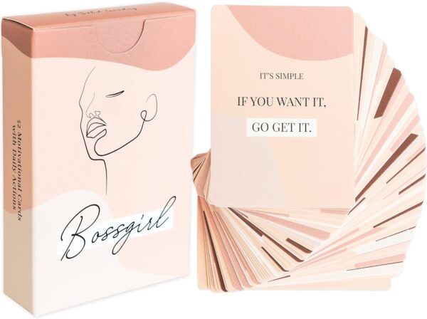 Daily Affirmation Cards for Women - 52 Inspirational & Motivational Cards with Empowering Actions for Girl Boss | Sturdy Double-Sided Deck | Positive Mindfulness Quotes for Meditation & Self Care - Image 8