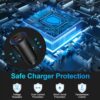 USB C Car Charger, 38W Fast Charge Car Charger Adapter PD&QC 3.0 Dual Port Cigarette Lighter USB Plug for iPhone 16e 16 15 14 13 12 11 Pro Max/Mini SE XR XS X 8,Samsung Galaxy S25 S24 S23 S22 S21 S20 - Image 4