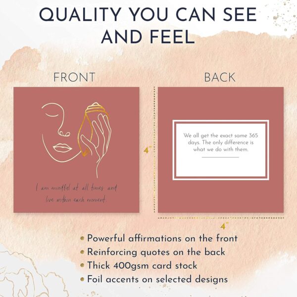RYVE 52 Positive Affirmation Cards for Women – Mindfulness Prompts with Inspirational Quotes for Daily Motivation & Meditation – Inspirational and Daily Affirmations Cards, Inspirational Gifts - Image 4