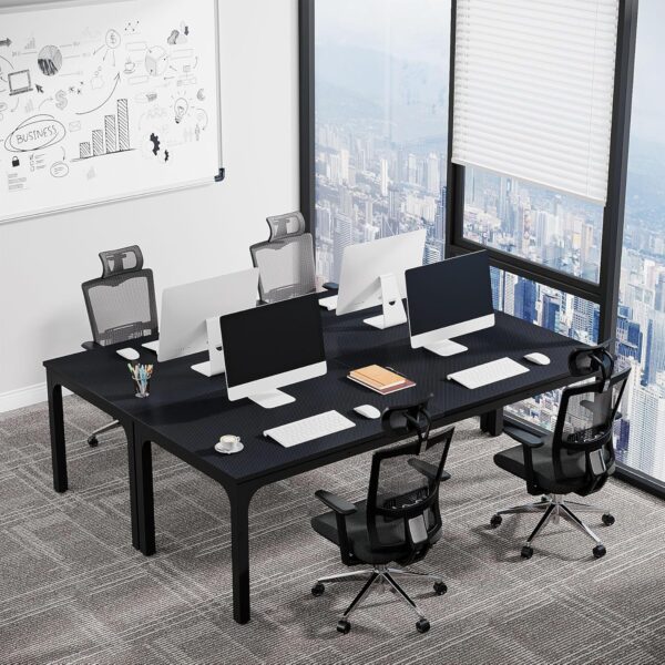 Tribesigns 6.5ft Conference Room Table, 78.74" W x 27.56" D Large Office Meeting Table, Modern Seminar Desk for Boardroom (1, Black) - Image 6