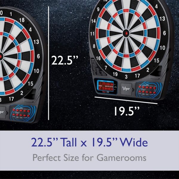 Viper by GLD Products 777 Electronic Dartboard Sport Size Over 40 Games Auto-Scoring LCD Cricket Display Impact-Tough Target for Lasting Durability and Ultra-Thin Spider for Fewer Bounce Outs with Soft Tip Darts, black, one size - Image 6