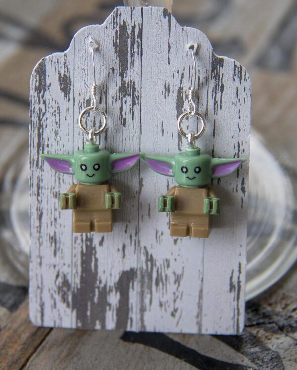 compatible with Star Wars Baby Yoda Mandaloriean Earrings STERLING SILVER Hooks Jewelry the Child Handmade May the Fourth 4th - Image 2