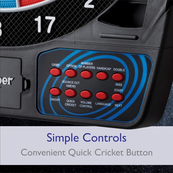 Viper by GLD Products 777 Electronic Dartboard Sport Size Over 40 Games Auto-Scoring LCD Cricket Display Impact-Tough Target for Lasting Durability and Ultra-Thin Spider for Fewer Bounce Outs with Soft Tip Darts, black, one size - Image 7