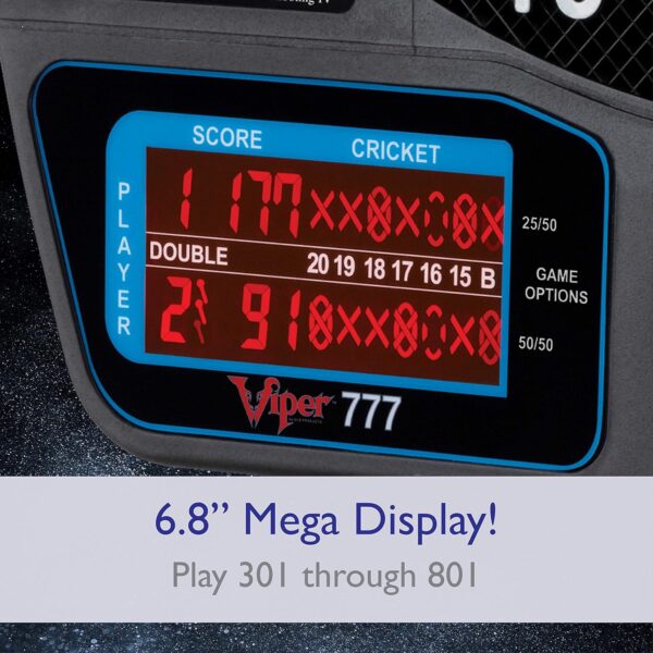 Viper by GLD Products 777 Electronic Dartboard Sport Size Over 40 Games Auto-Scoring LCD Cricket Display Impact-Tough Target for Lasting Durability and Ultra-Thin Spider for Fewer Bounce Outs with Soft Tip Darts, black, one size - Image 4