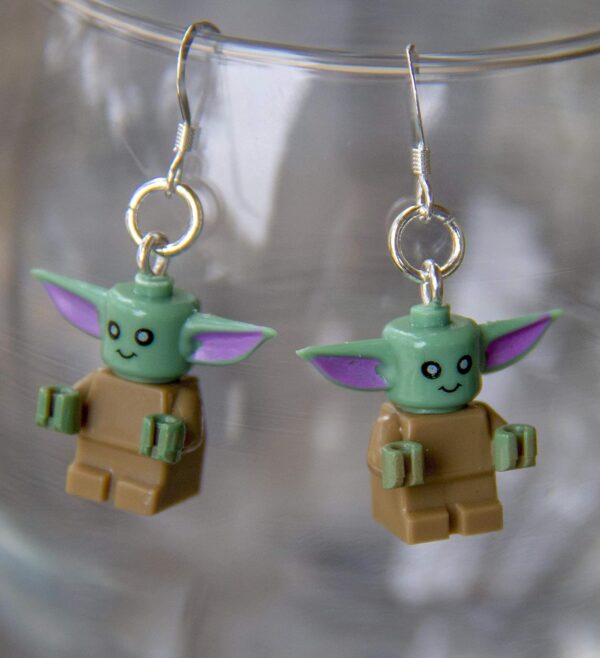 compatible with Star Wars Baby Yoda Mandaloriean Earrings STERLING SILVER Hooks Jewelry the Child Handmade May the Fourth 4th - Image 3