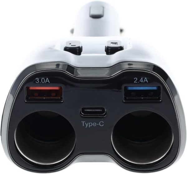 PowerDrive 12V 2-Way Adapter with USB and USB-C Ports LED Display 80W Output Cigarette Socket Splitter Adapter - Image 8