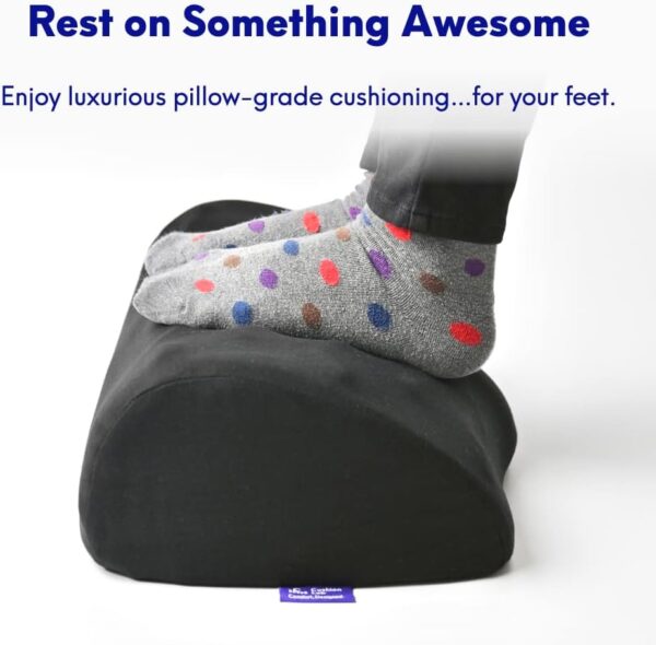 C CUSHION LAB Ergonomic Foot Rest for Under Desk - Patented Massage Ridge Design Memory Foam Foot Stool Pillow for Work, Home, Gaming, Computer, Office Chair - Footrest for Back and Hip Pain Relief - Image 2