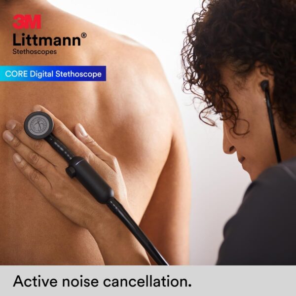 3M Littmann CORE Digital Stethoscope, Our Most Advanced Stethoscope Yet, Up To 40x Amplification, Active Noise Cancellation, In-App Sound Wave Visualization, Black-Finish Chestpiece, 8480 - Image 6