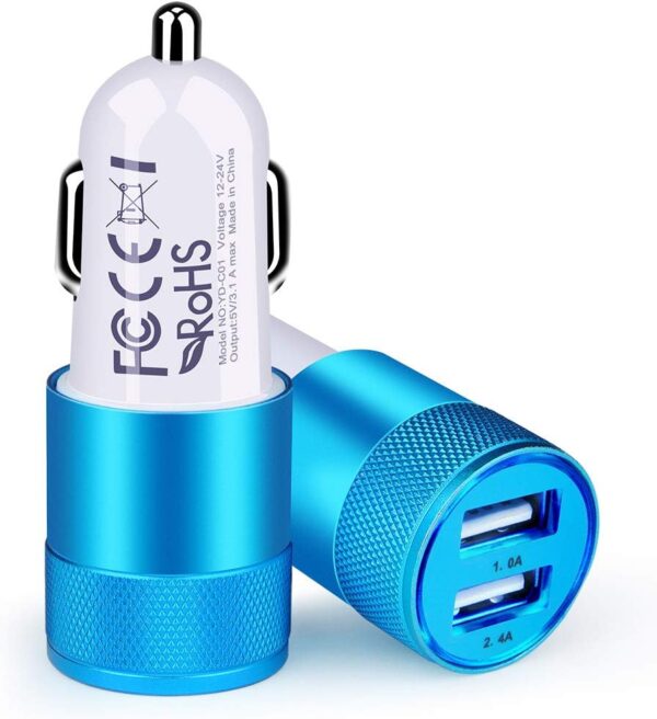 Cigarette Lighter Adapter, USB Car Charger, 3.4a Fast Charging Dual-Port Cargador de Carro for iPhone 15 14 13 12 SE 11Pro Max X XR XS Max 8 Plus, Samsung Galaxy S23 S22 S21 S20 S10 S10e A13 S10 S9