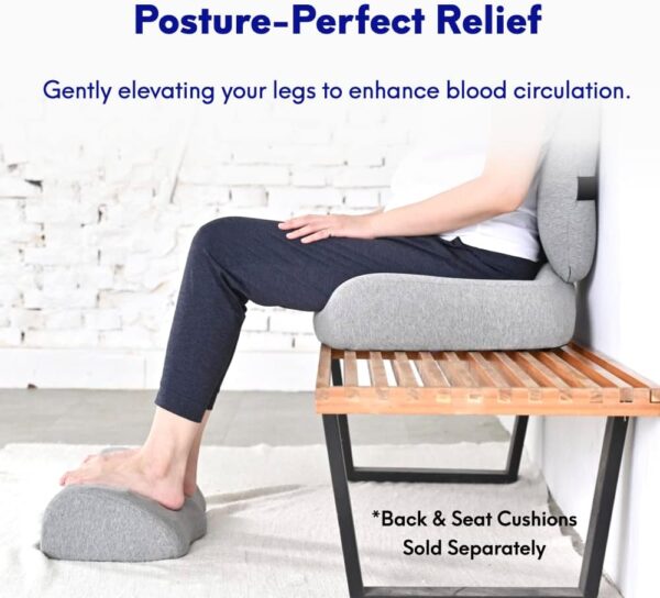 C CUSHION LAB Ergonomic Foot Rest for Under Desk - Patented Massage Ridge Design Memory Foam Foot Stool Pillow for Work, Home, Gaming, Computer, Office Chair - Footrest for Back and Hip Pain Relief - Image 3