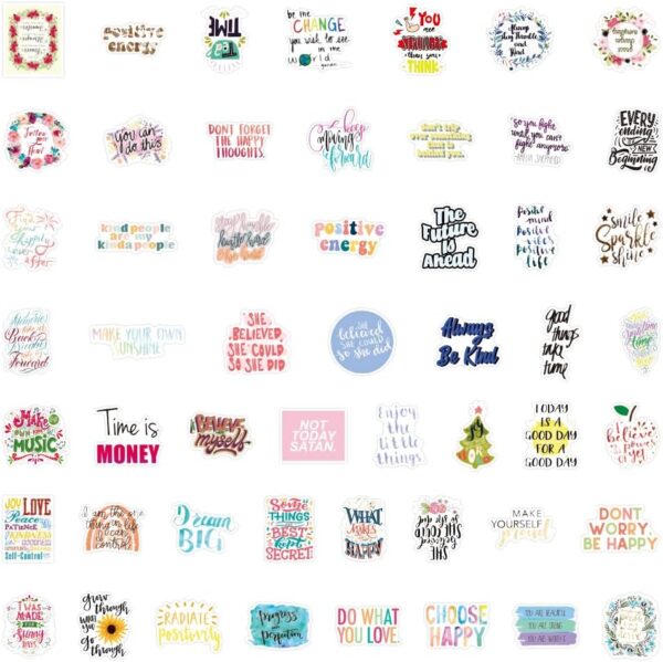 102 PCS Motivational Stickers, Inspirational Stickers for Teens Adults Students, Affirmation Stickers, Vinyl Positive Quote Stickers for Water Bottles Laptop Decals Scrapbook Journal - Image 2