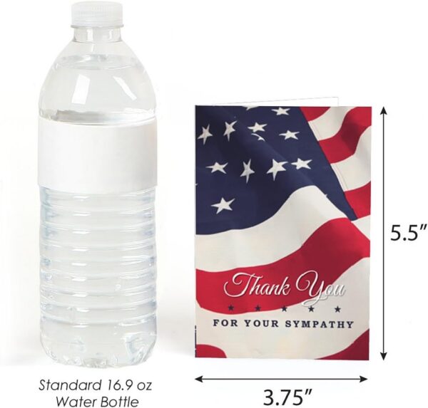Big Dot of Happiness American Flag - Sympathy Thank You Note Cards (8 count) - Image 3