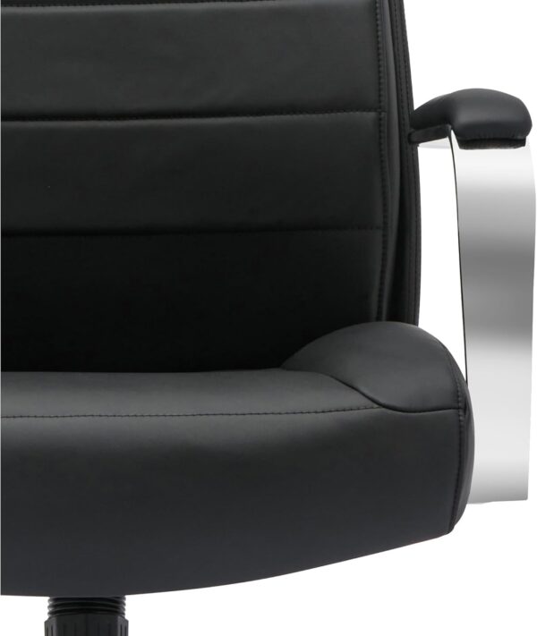 Realspace® Modern Comfort Modee Vegan Leather High-Back Executive Office Chair, Black/Chrome, BIFMA Compliant - Image 8