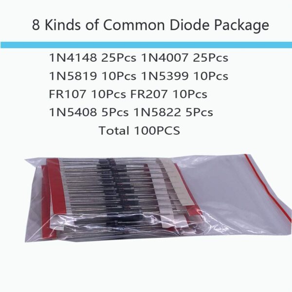 Electronic Component Kit Total 1390 Pcs, LED Diodes, Metal Film Resistors, Electrolytic Capacitor Package, Common Diodes, Ceramic Capacitors, Common Transistor Assortment Box - Image 5