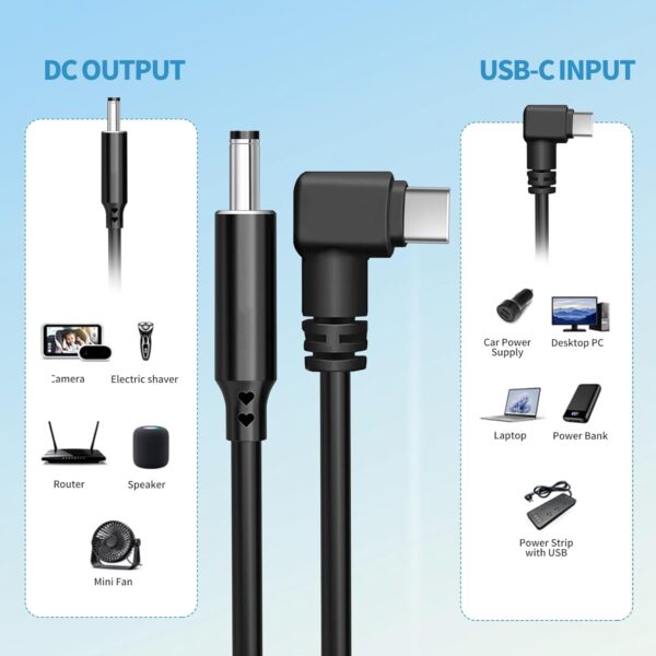 Specially Designed for Baby Stroller Cameras, 12V car Cigarette Lighter to USB-C Power Adapter+DC5521 Charging Cable, Safe and Stable Voltage, only for Cigarette Lighter Power Supply (3.3FT) - Image 4