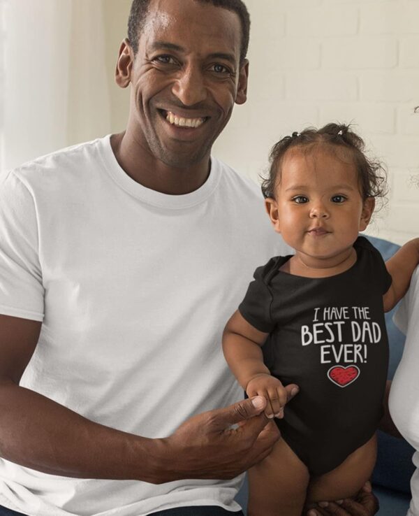 Tstars I Have the Best Dad Ever Father's Day Baby Outfit | Gift for New Dads Infant Boy Girl Bodysuit - Image 3