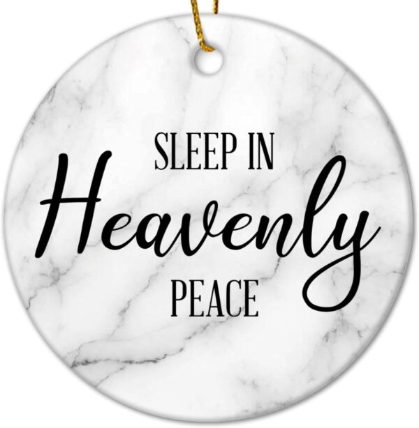 Sleep in Heavenly Peace Christmas Ceramic Ornament Motivational Quote Christmas Souvenirs 3 in Funny Car Hanging Ornament for Family Friends Parents