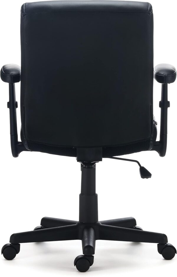 STAPLES Traymore Ergonomic Manager & Executive Office Chair, Task Desk Swivel with Wheels, Adjustable Height, Luxura Faux Leather, Black - Image 6