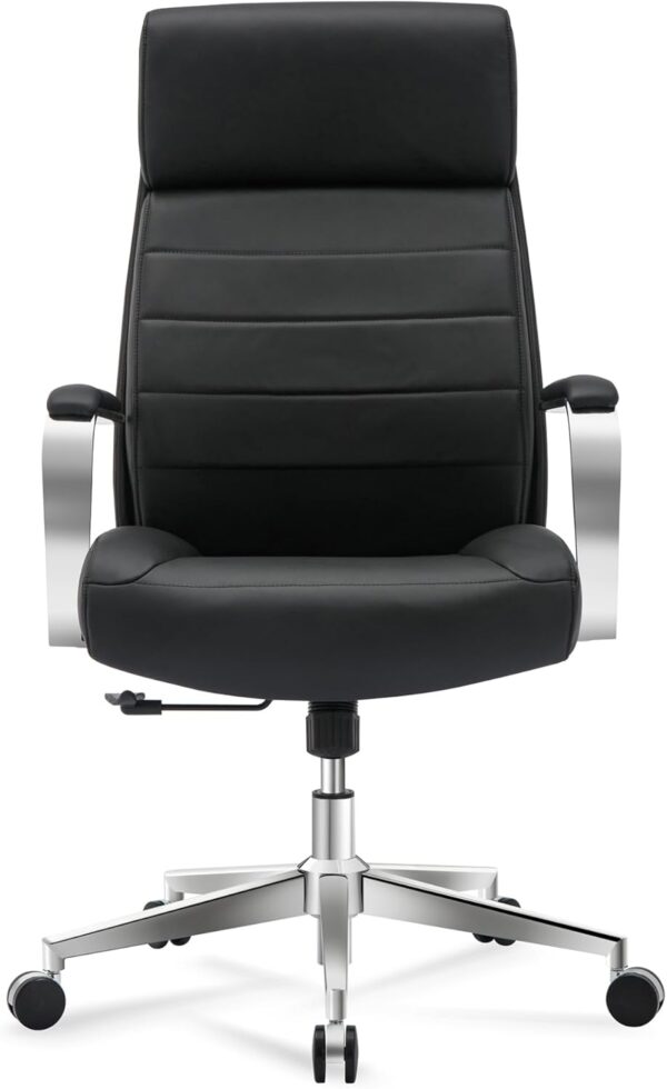 Realspace® Modern Comfort Modee Vegan Leather High-Back Executive Office Chair, Black/Chrome, BIFMA Compliant - Image 7