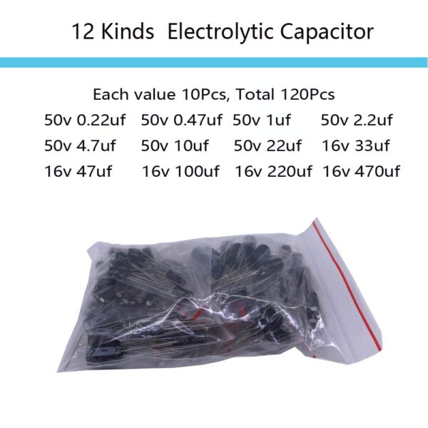 Electronic Component Kit Total 1390 Pcs, LED Diodes, Metal Film Resistors, Electrolytic Capacitor Package, Common Diodes, Ceramic Capacitors, Common Transistor Assortment Box - Image 4