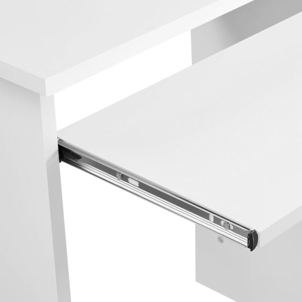 Yaheetech Home Office Wood Computer Desk with Keyboard Tray and Drawers, Students Writing Table with Storage Drawers & Hutch, Modern PC Laptop Desk, Multifunctional Workstation, White - Image 9