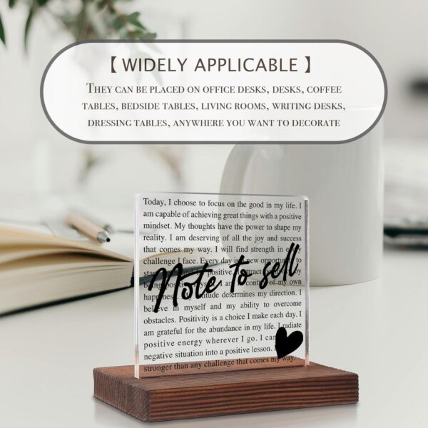 Note To Self Desk Decor, Mental Health, Inspirational, Be Yourself, Motivational, Positivity Quotes Acrylic Decorative Signs Plaques WOW50 - Image 4