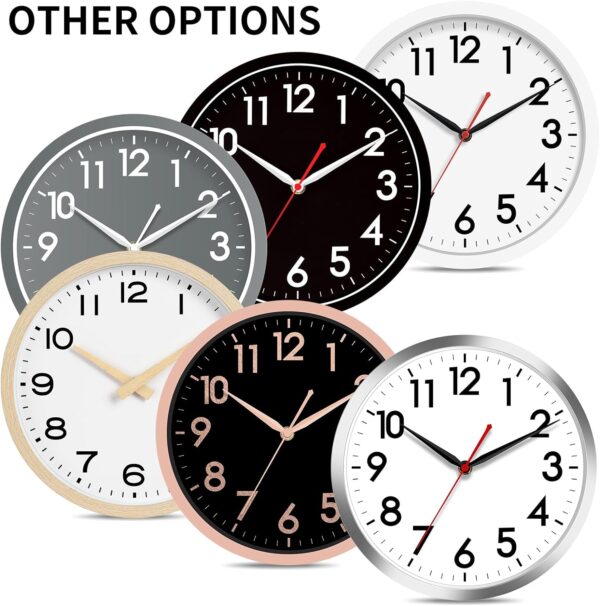 AKCISOT Wall Clock 10 Inch Silent Non-Ticking Modern Clocks Battery Operated - Analog Small Classic for Office, Home, Bathroom, Kitchen, Bedroom, School, Living Room(Black) - Image 4