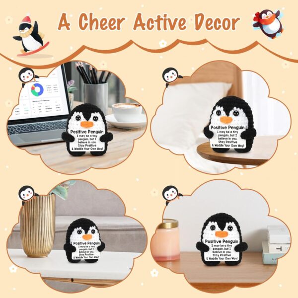 Inspirational Birthday Gifts for Women Men, Mini Funny Handmade Positive Crochet Penguin Gift for Friends Sister Coworker Teen, Emotional Penguin Support Graduation Appreciation Gifts Cute Decor - Image 7