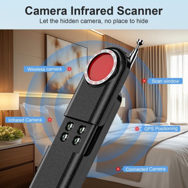 Hidden Camera Detector - 2025 Hidden Bug and Camera Detector GPS Detector, Hidden Device Detector for Travel丨 Hotels丨Home丨Office, 6 Levels Sensitivity - Image 3