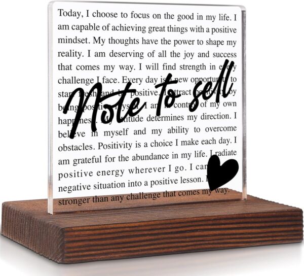 Note To Self Desk Decor, Mental Health, Inspirational, Be Yourself, Motivational, Positivity Quotes Acrylic Decorative Signs Plaques WOW50